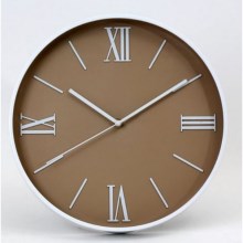 Horloge murale 1xAA marron/blanc