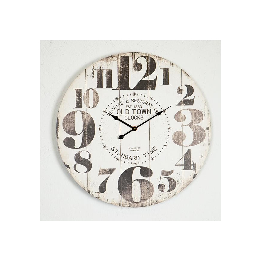 Horloge murale 1xAA marron
