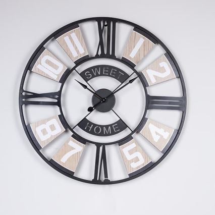 Horloge murale 1xAA noir/beige