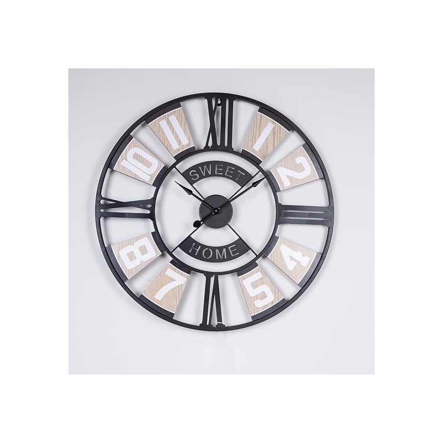 Horloge murale 1xAA noir/beige