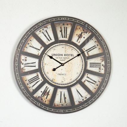 Horloge murale 1xAA Ø 58,2 cm noire/beige