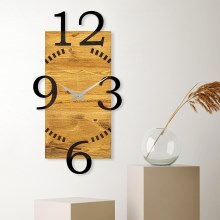 Horloge murale 41x74 cm 1xAA bois/métal