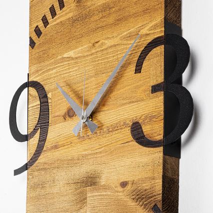 Horloge murale 41x74 cm 1xAA bois/métal