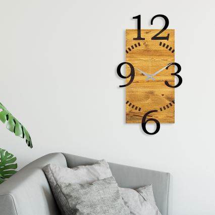 Horloge murale 41x74 cm 1xAA bois/métal