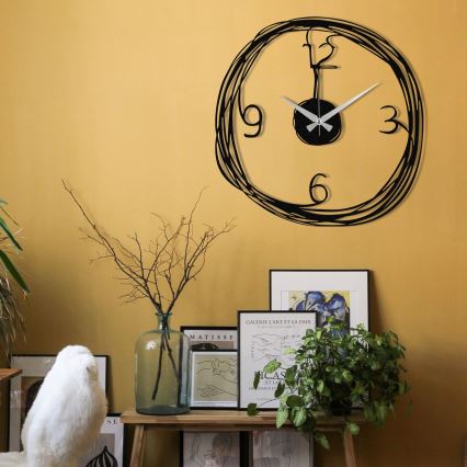 Horloge murale 48 cm 1xAA noir