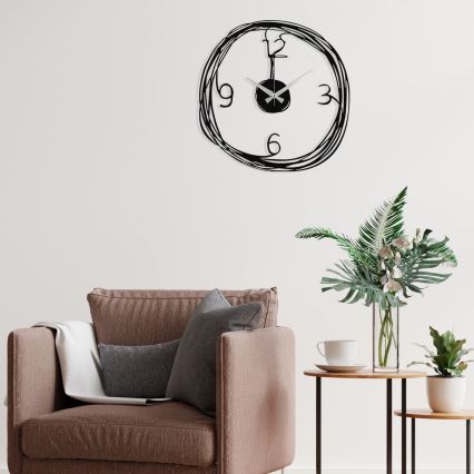 Horloge murale 48 cm 1xAA noir