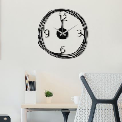 Horloge murale 48 cm 1xAA noir