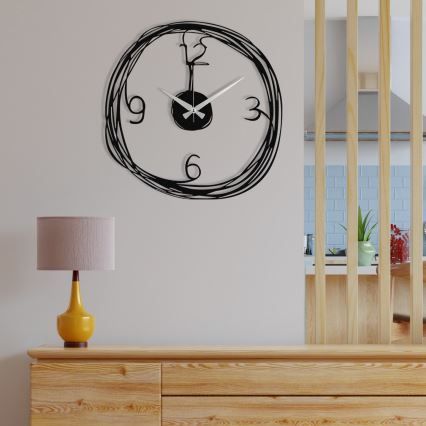 Horloge murale 48 cm 1xAA noir