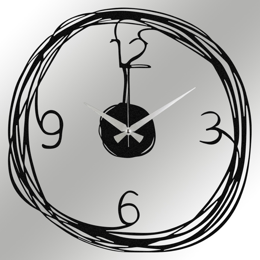 Horloge murale 48 cm 1xAA noir