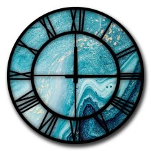 Horloge murale 50 cm 1xAA noir/bleu