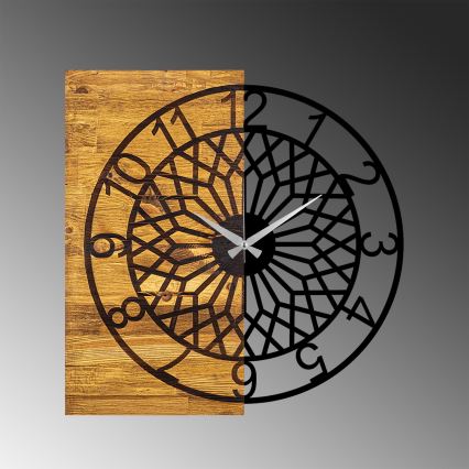 Horloge murale 57x58 cm 1xAA bois/métal