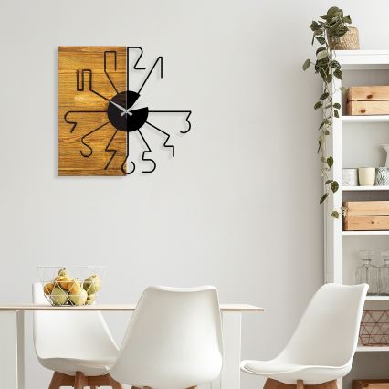 Horloge murale 58 cm 1xAA bois/métal