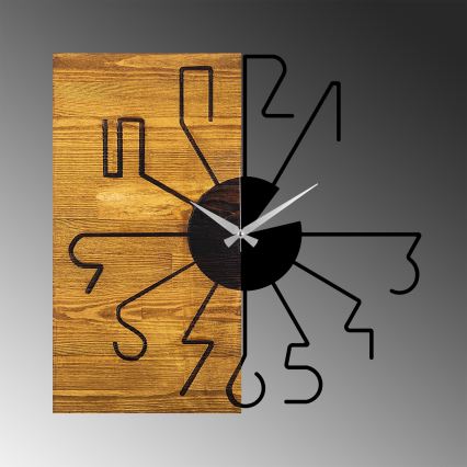 Horloge murale 58 cm 1xAA bois/métal