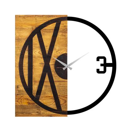 Horloge murale 58x58 cm 1xAA bois/métal