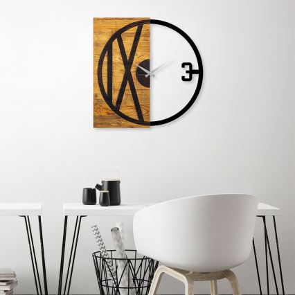 Horloge murale 58x58 cm 1xAA bois/métal