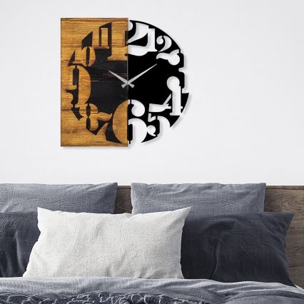 Horloge murale 58x58 cm 1xAA bois/métal