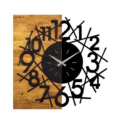 Horloge murale 59x58 cm 1xAA bois/métal