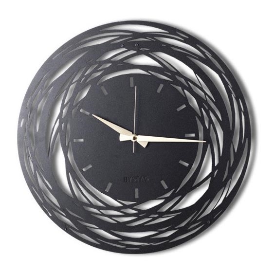 Horloge murale 70 cm 1xAA noir/doré