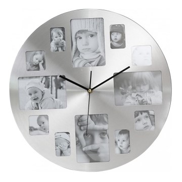 Horloge murale avec cadres photos 1×AA