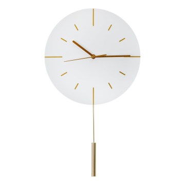 Horloge murale avec pendule d. 30 cm 1xAA blanc/doré