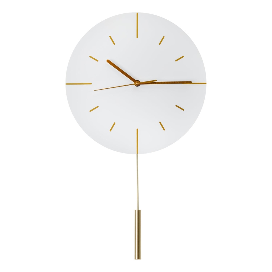 Horloge murale avec pendule d. 30 cm 1xAA blanc/doré