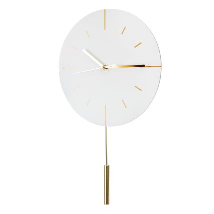 Horloge murale avec pendule d. 30 cm 1xAA blanc/doré
