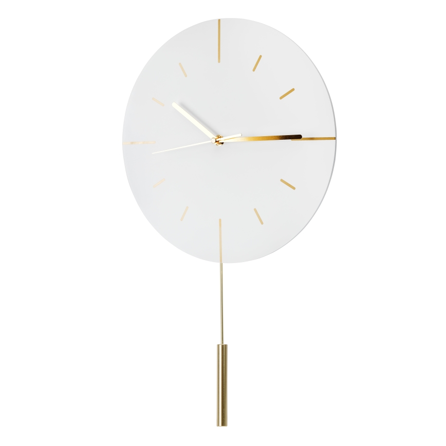 Horloge murale avec pendule d. 30 cm 1xAA blanc/doré