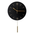 Horloge murale avec pendule d. 30 cm 1xAA noir/doré