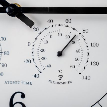 Horloge murale avec thermomètre et hygromètre d. 30 cm 1xAA noir/blanc