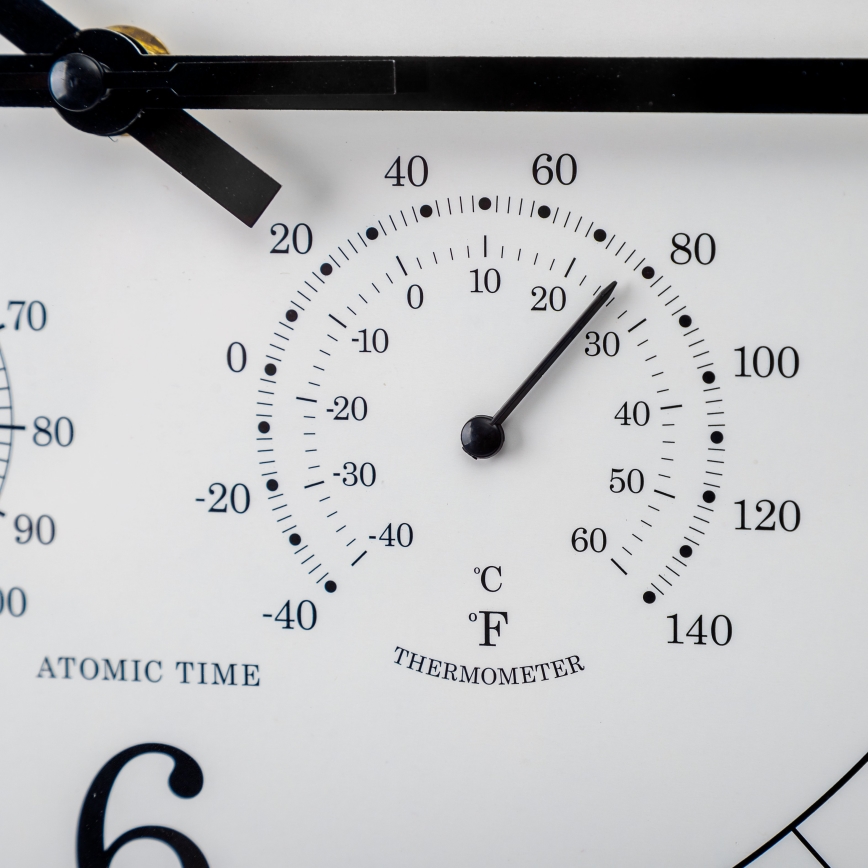 Horloge murale avec thermomètre et hygromètre d. 30 cm 1xAA noir/blanc