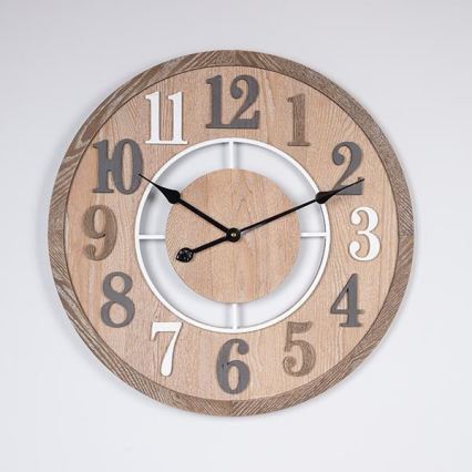 Horloge murale beige, fonctionnant avec 1 pile AA