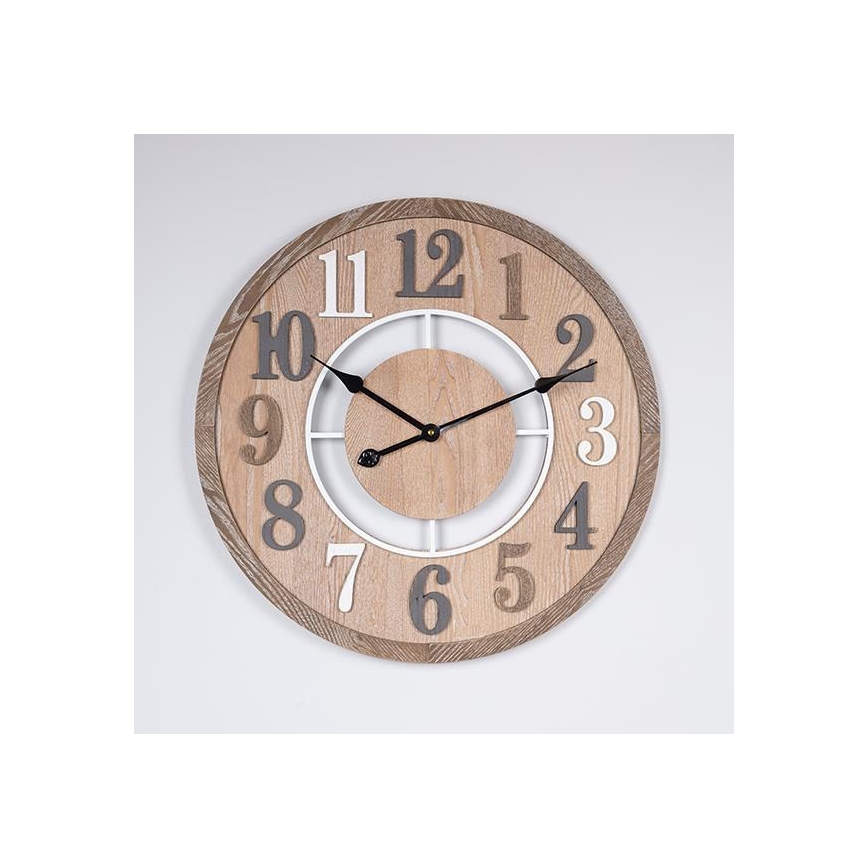 Horloge murale beige, fonctionnant avec 1 pile AA