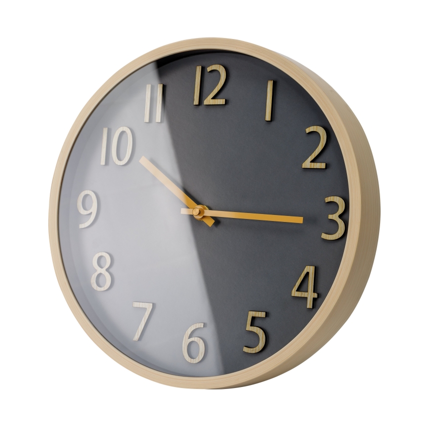 Horloge murale d. 30 cm 1xAA doré/gris