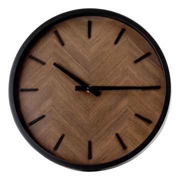 Horloge murale d. 30 cm 1xAA noir/marron