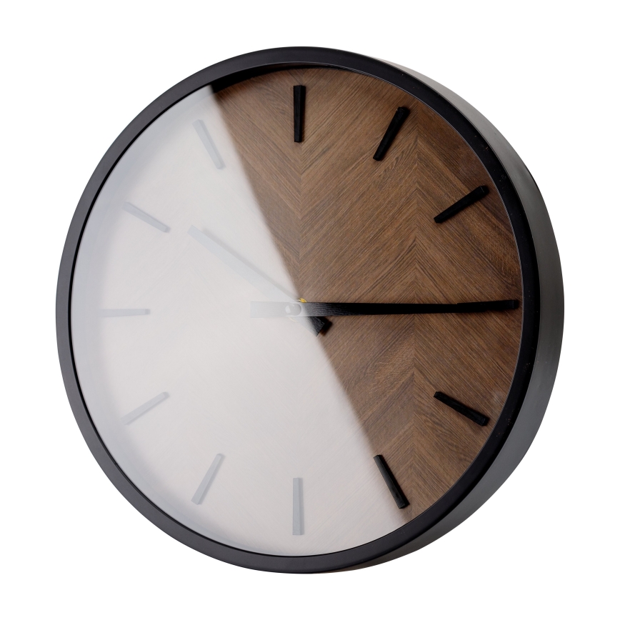 Horloge murale d. 30 cm 1xAA noir/marron