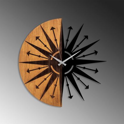 Horloge murale d. 56 cm 1xAA bois/métal