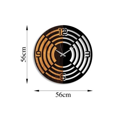 Horloge murale d. 56 cm 1xAA bois/métal