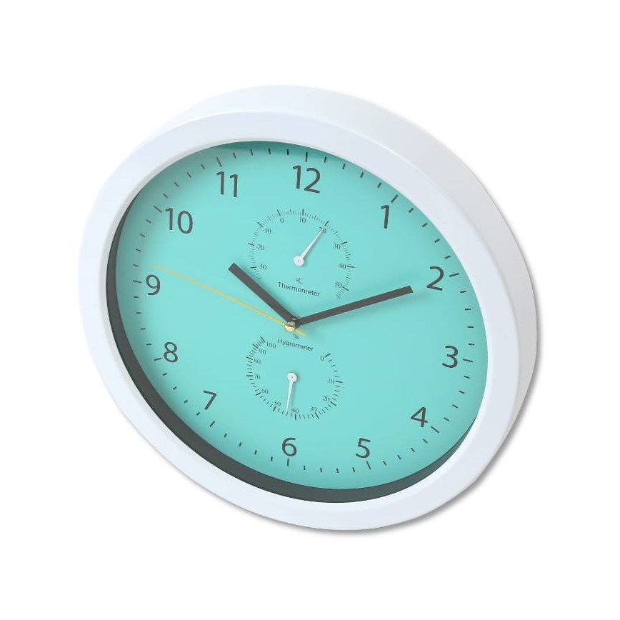 Horloge murale extérieur avec thermomètre et humidimètre 1xAA