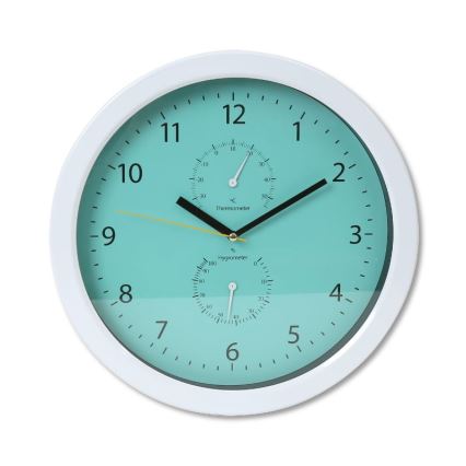 Horloge murale extérieur avec thermomètre et humidimètre 1xAA