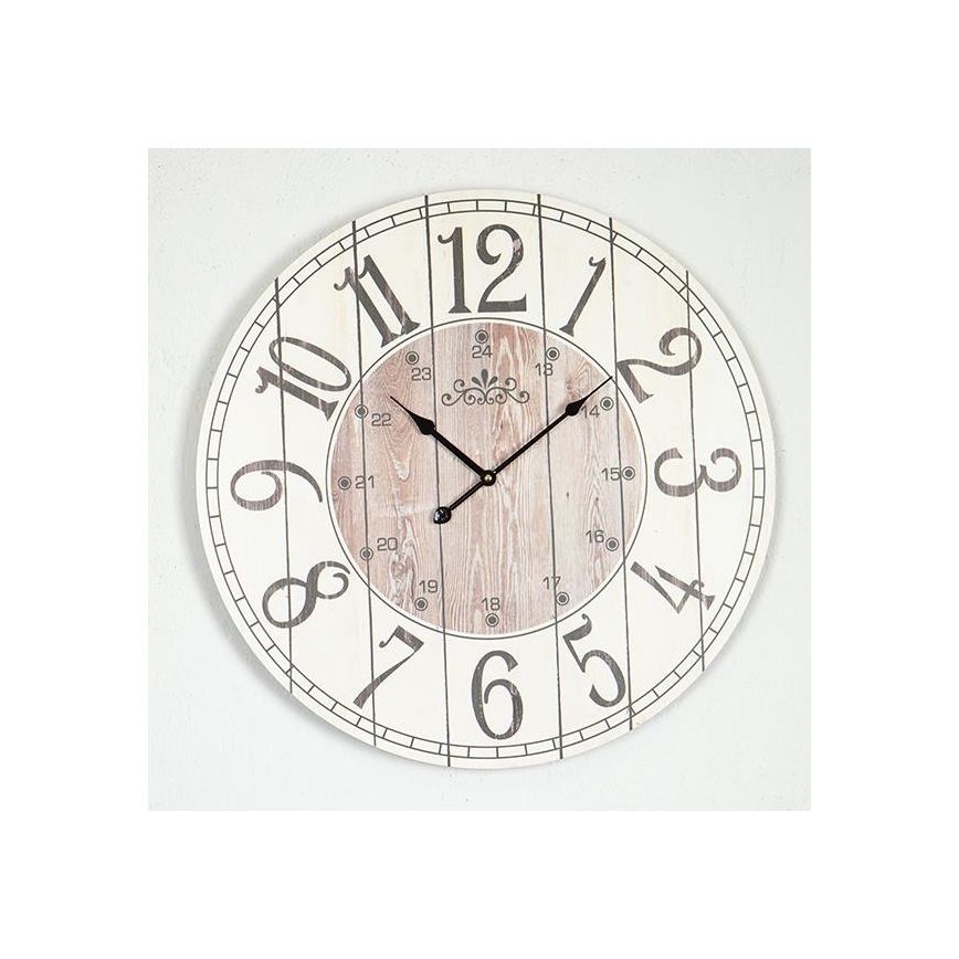 Horloge murale — fonctionne avec 1 pile AA, blanc/beige