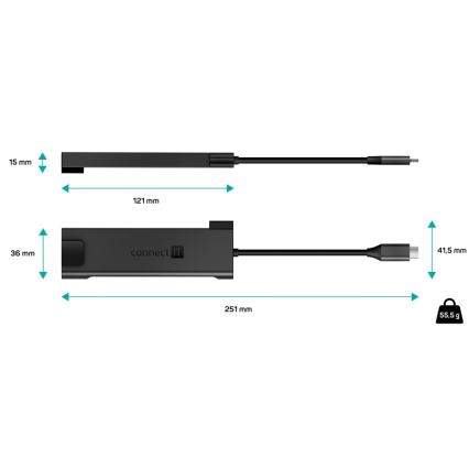 CONNECT IT CHU-8020-AN - Hub USB-C 5en1