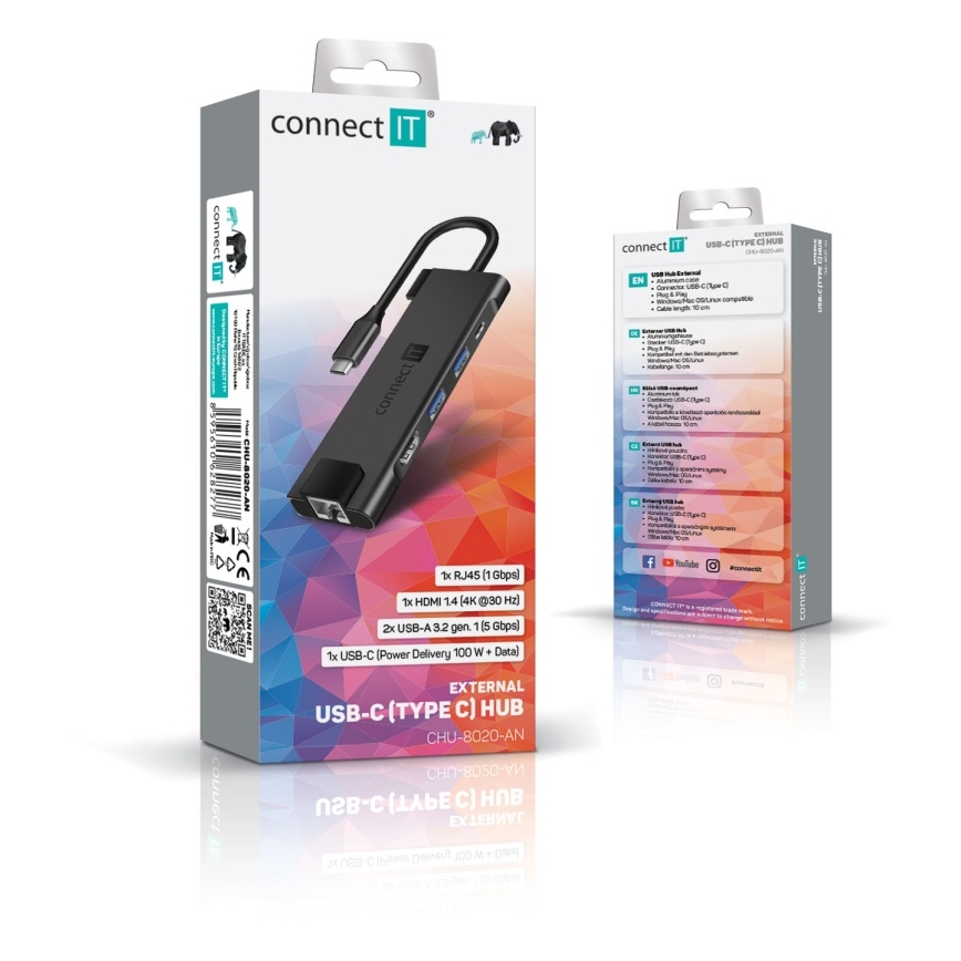 CONNECT IT CHU-8020-AN - Hub USB-C 5en1