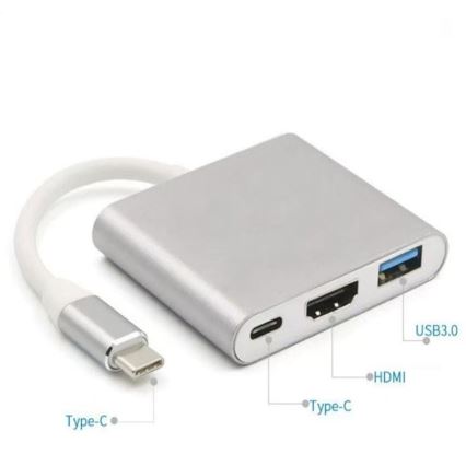 Hub USB-C 3-en-1 avec Power Delivery 100 W et HDMI 4K