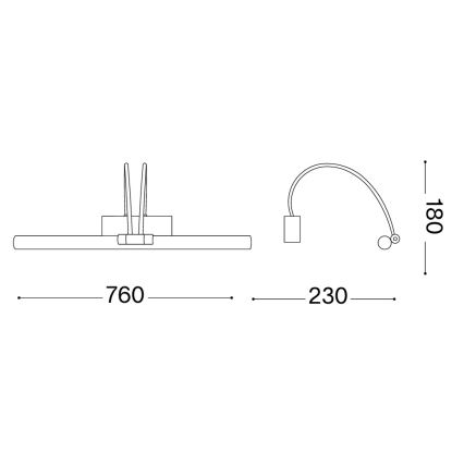 Ideal Lux - Applique LED pour tableau BOW LED/8W/230V chrome brillant