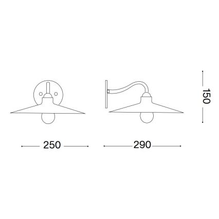 Ideal Lux - Applique murale CANTINA 1xE14/40W/230V bronze