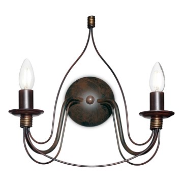 Ideal Lux - Applique murale CORTE 2xE14/40W/230V marron patiné