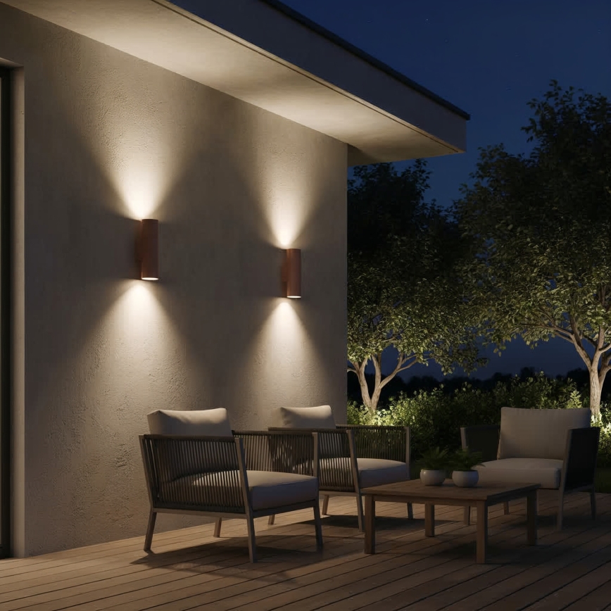 Ideal Lux - Applique murale d'extérieur GUN 1xGU10/35W/230V 21 cm IP44 marron