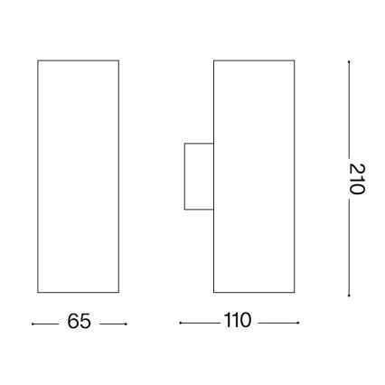Ideal Lux - Applique murale d'extérieur GUN 1xGU10/35W/230V 21 cm IP44 marron