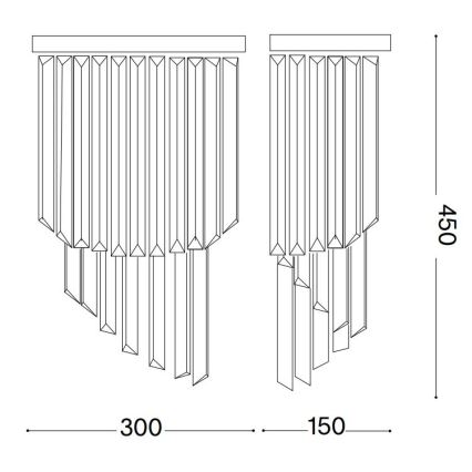 Ideal Lux - Applique murale en cristal CARLTON 3xE14/40W/230V doré