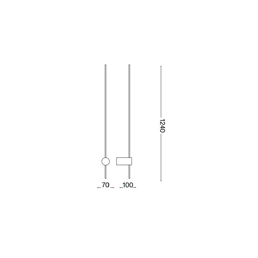 Ideal Lux - Applique murale ESSENCE LED/19W/230V 3000K 124 cm CRI 90 noir